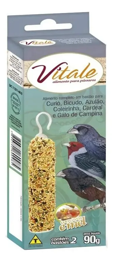 Ração Em Bastão Vitale Para Granívoros Sabor Ovos E Mel