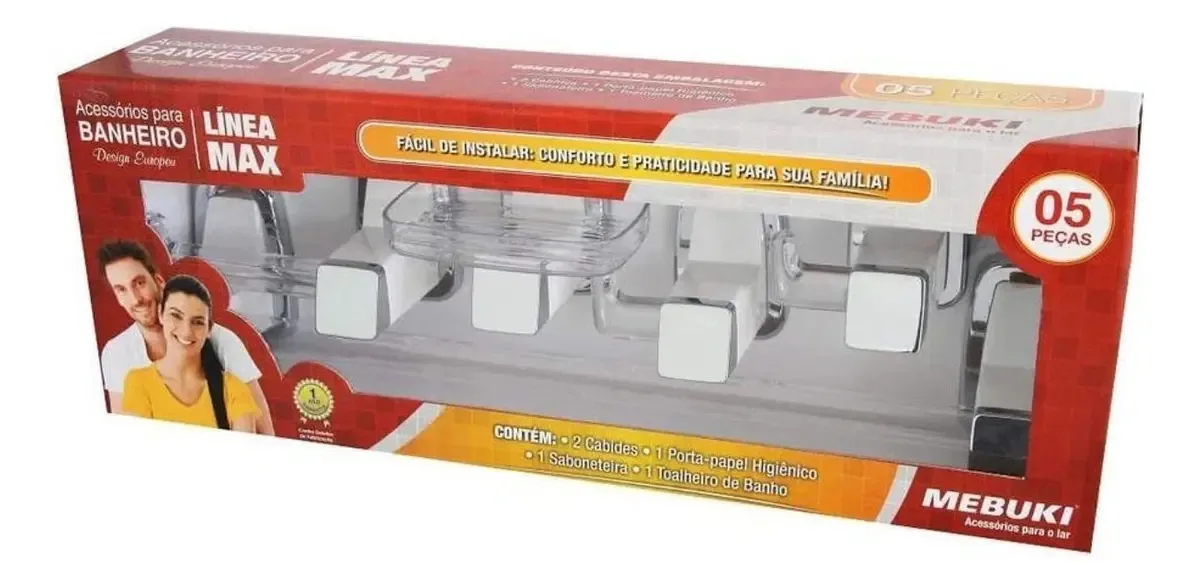 Kit Acessórios Para Banheiro Cinza Com 5 Peças
