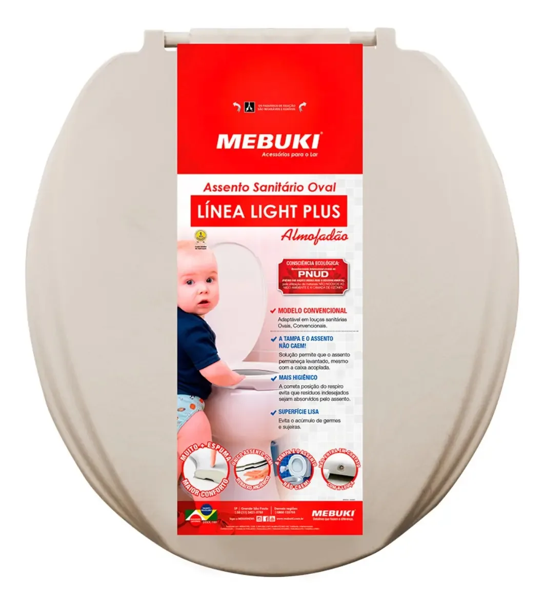 Assento Sanitário Almofadado Linea Plus - Conforto E Estilo Cor Palha