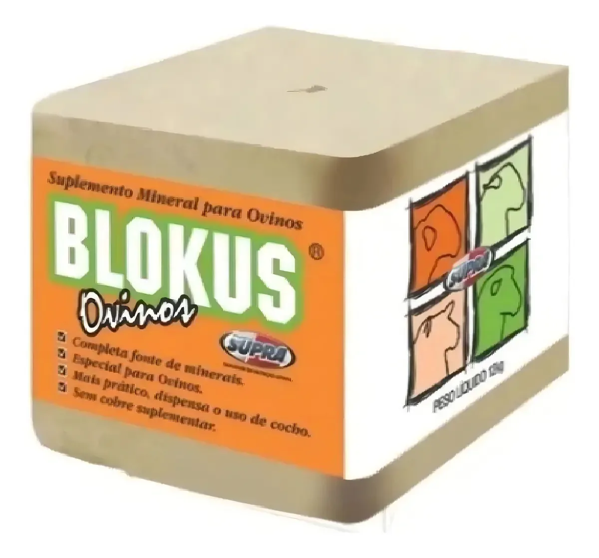Bloco De Sal Mineral Ovinos Blokus Nutrição Carneiros 12kg