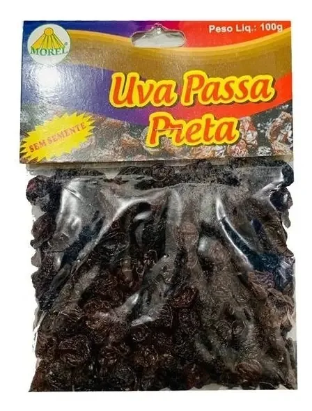 Uva Passa Preta Sem Semente 100g - Morel