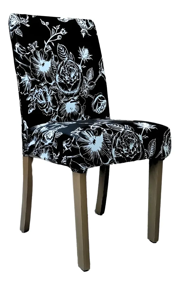 Capas Para Cadeiras Jantar Ibitex 2 Unidades Malha Gel Floral Preto