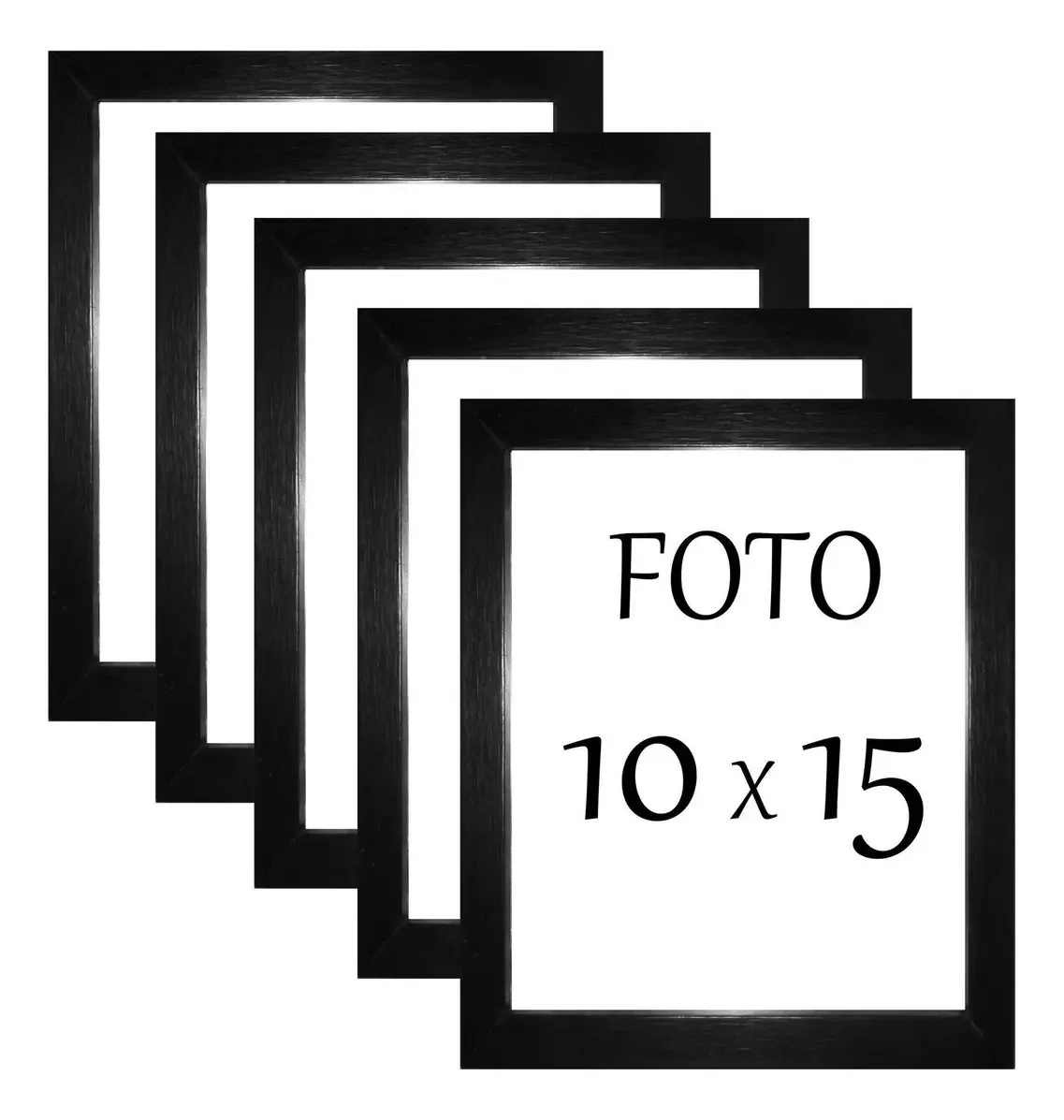 Kit Com 5 Porta Retratos Com Moldura De Madeira E Vidro
