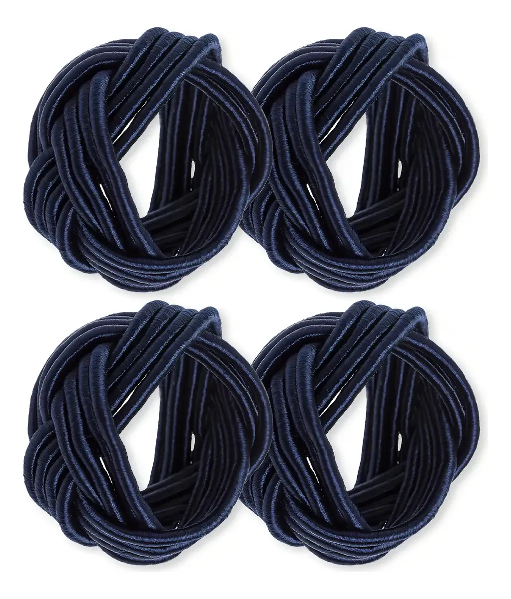 Conjunto 4 Porta-Guardanapos Azul-Marinho Poliéster Rafimex