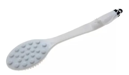 Escova Para Banho Massageador Costas Cabo Anatômico Cor Branco