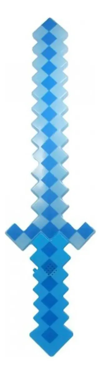 Brinquedo Espada Pixel Minecraft 58cm Som E Luz - Azul Nº21