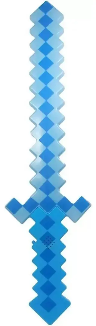 Espada Pixel Minecraft Brilhante 58cm Azul com Luz e Som