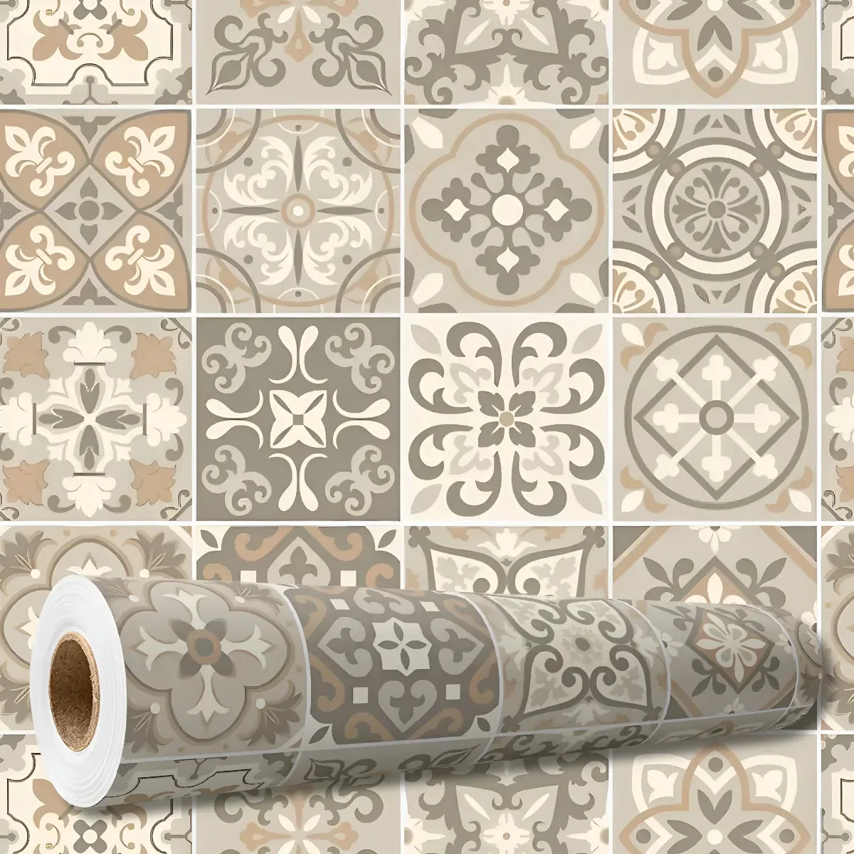 Adesivo Decorativo 3 Mts Papel Parede Azulejo Hidráulico Português Cozinha Box Banheiro Lavável