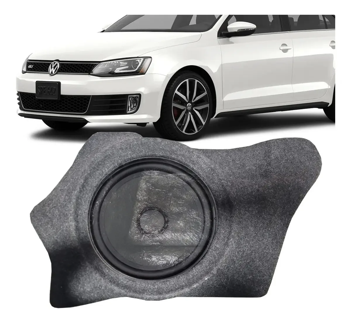 Caixa Selada Fibra Som Subwoofer Porta Malas Jetta Discreta