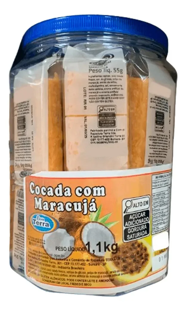 Doces Terra Cocada Com Maracujá 1,1kg C/20