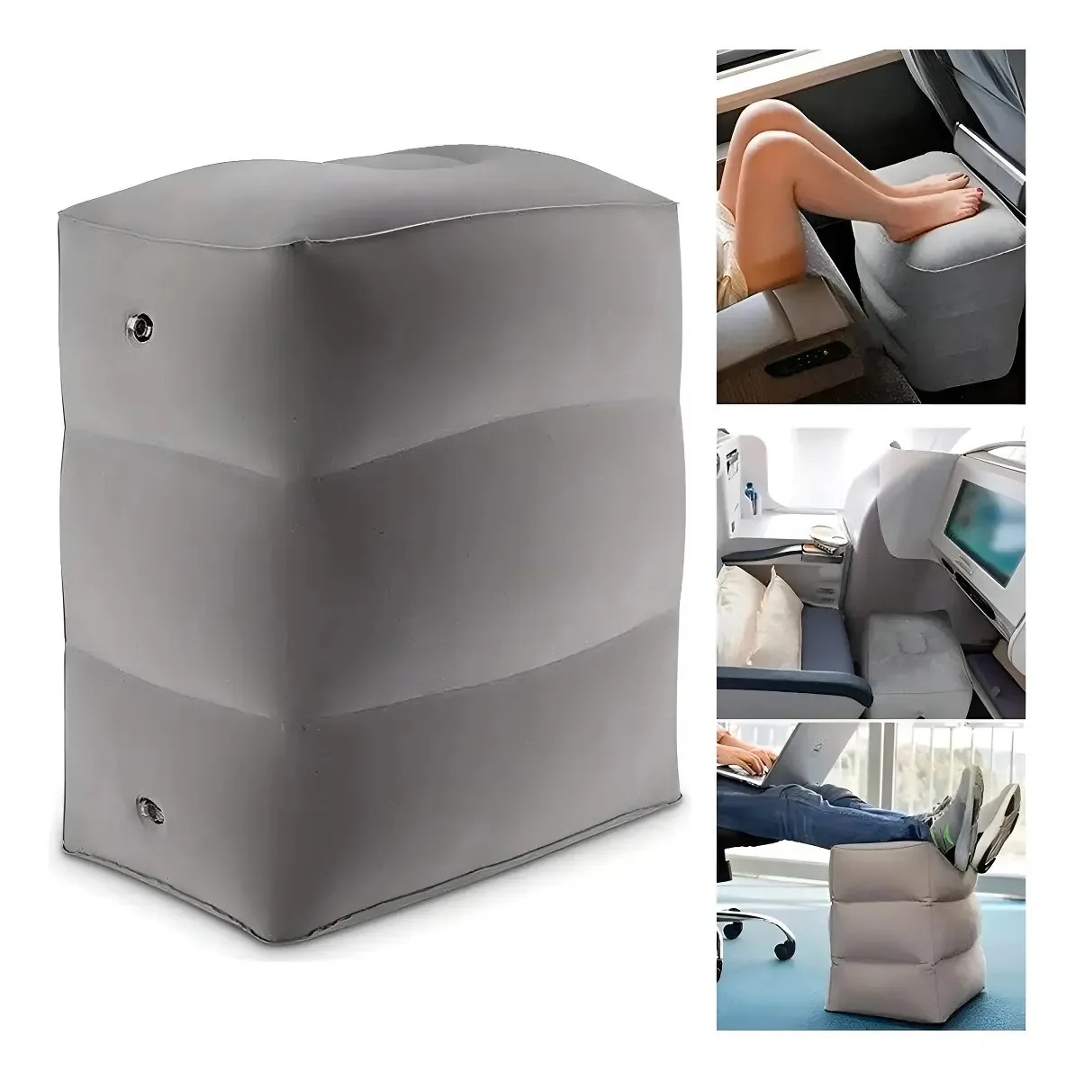 Apoio Inflável TYJR Pé Pés Avião Viagem Almofada Criança Travesse Cor Cinza