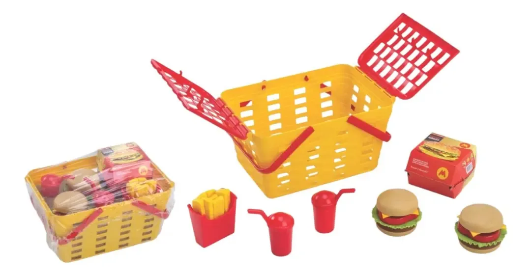 Kit Cesta Pic Nic Magic Toys Brinquedo Plástico 9 Peças