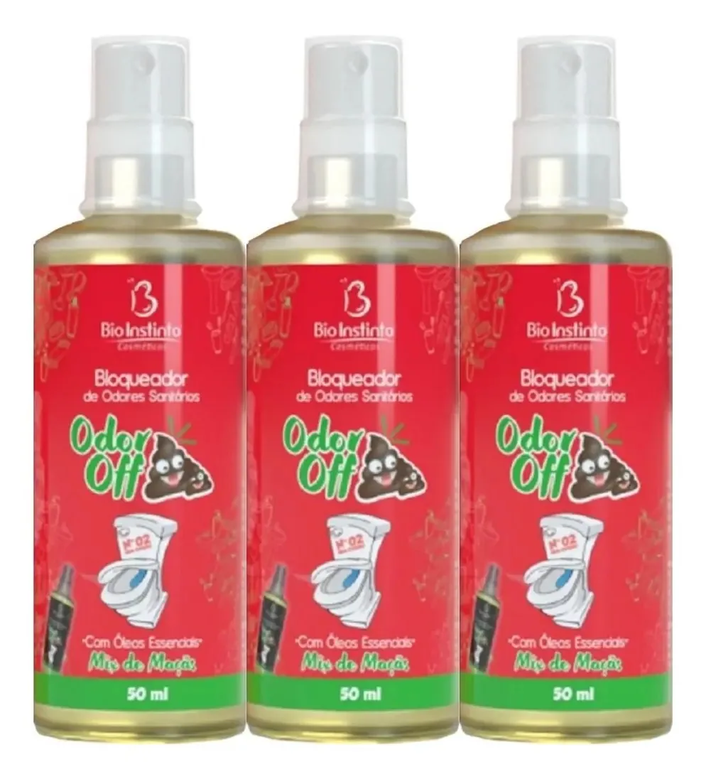 Kit 3 Bloqueador De Odores Sanitários 50ml Adeus Mau Cheiro