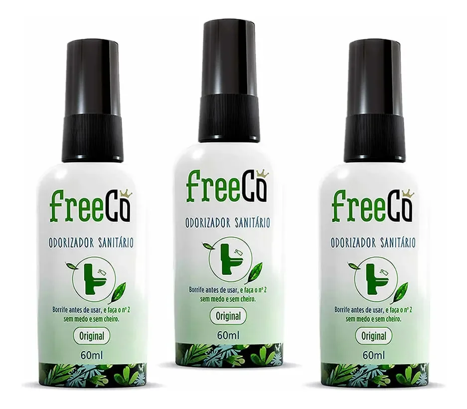 Kit 3 Freecô Odorizador Sanitário Borrifador Fragrâncias Fragrância Lavanda