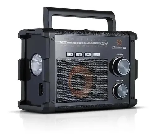 Rádio Portátil Am/fm/sw Retrô Recarregavel - Nks Ac128 Cor Preto