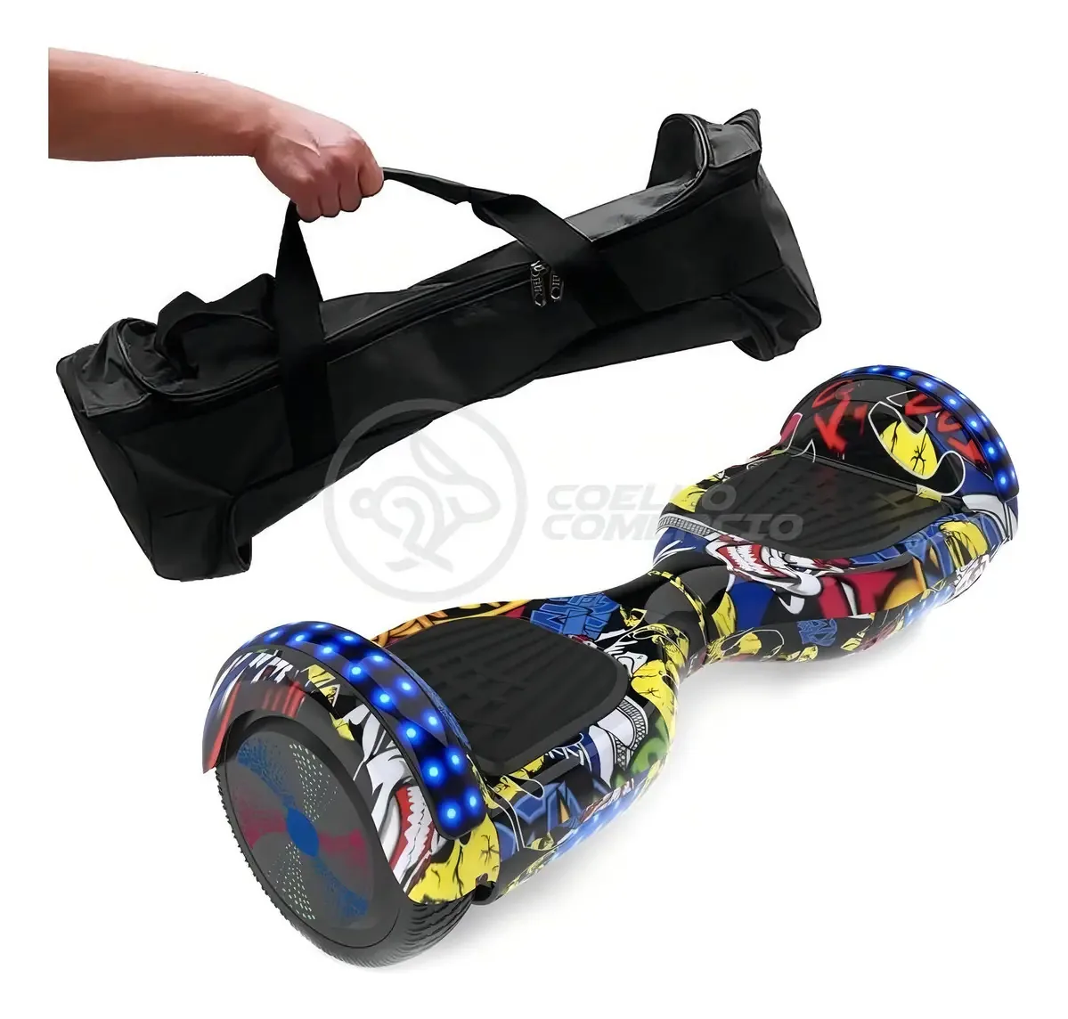 Hoverboard Skate Elétrico Arte Urban Bluetooth Grafite Nº8