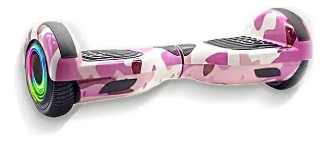 Hoverboard Overboard Skate Elétrico Led Rosa Camuflado Nº42