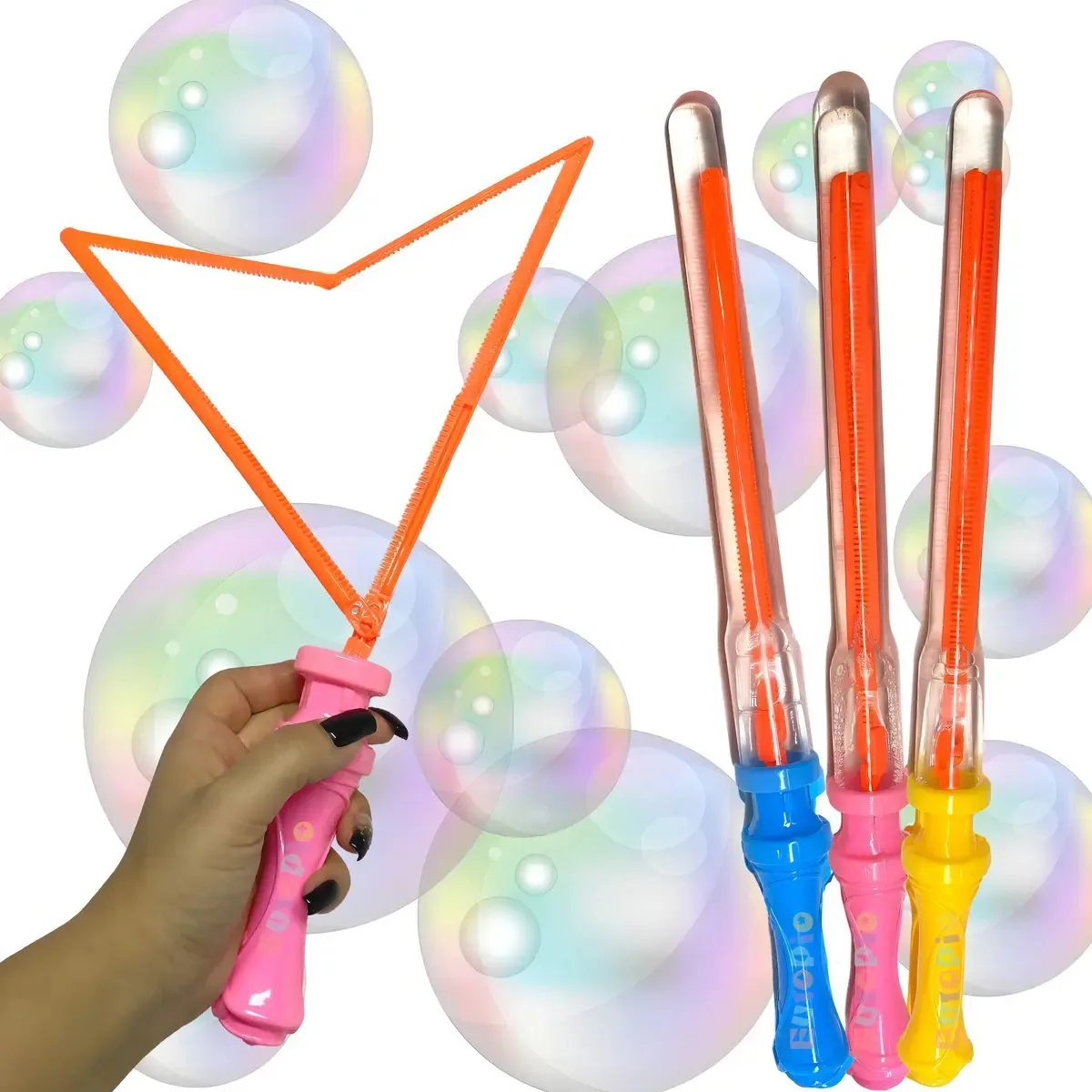 Bastão Lança Bolha De Sabão Gigante Brinquedo - Rosa