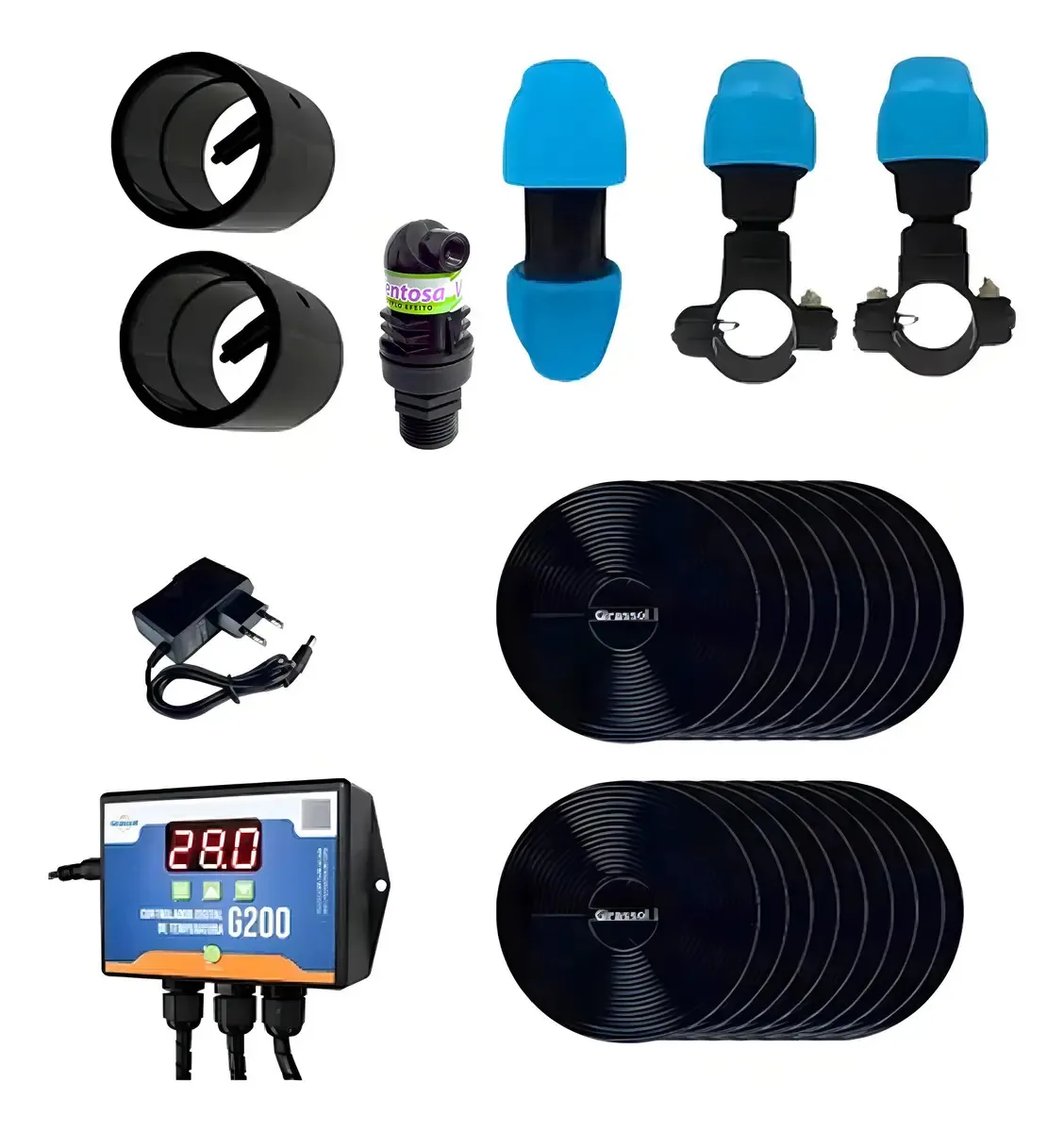 A1 Girassol Aquecedor Piscina 72m³ 18 Placas E Controlador