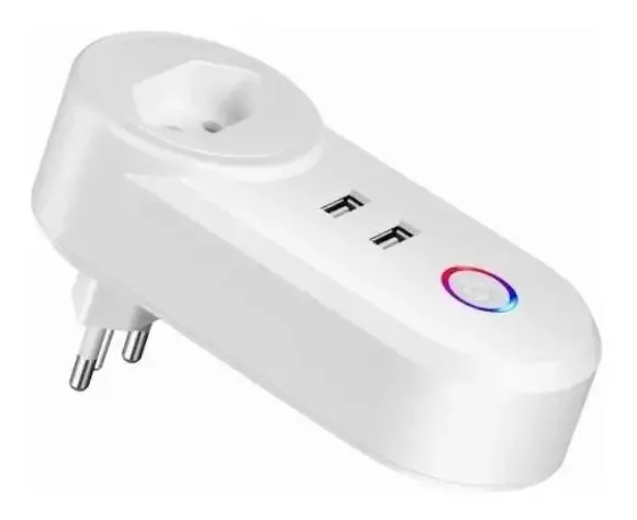 Tomada Inteligente Duas Entradas Usb Wi-fi Smart