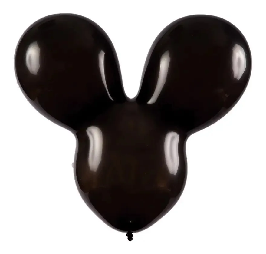 06 Unidades - Balão Preto Orelhas Do Mickey - 16 Polegadas