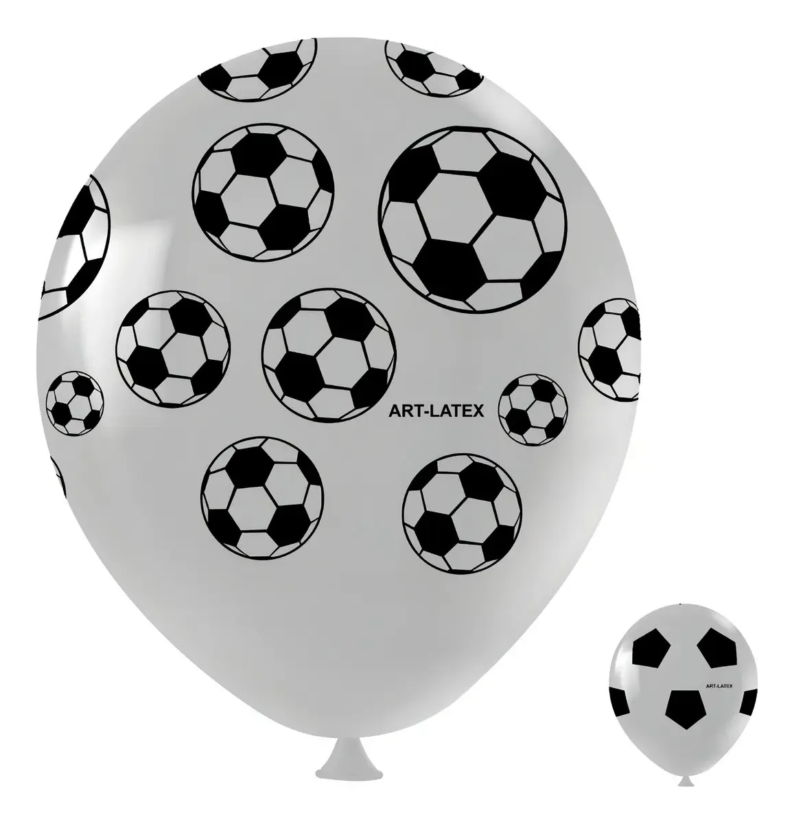 Balão Bexiga Temático 11 Futebol 25 Unidades Art Latex Cor Futebol Branco C/ Preto