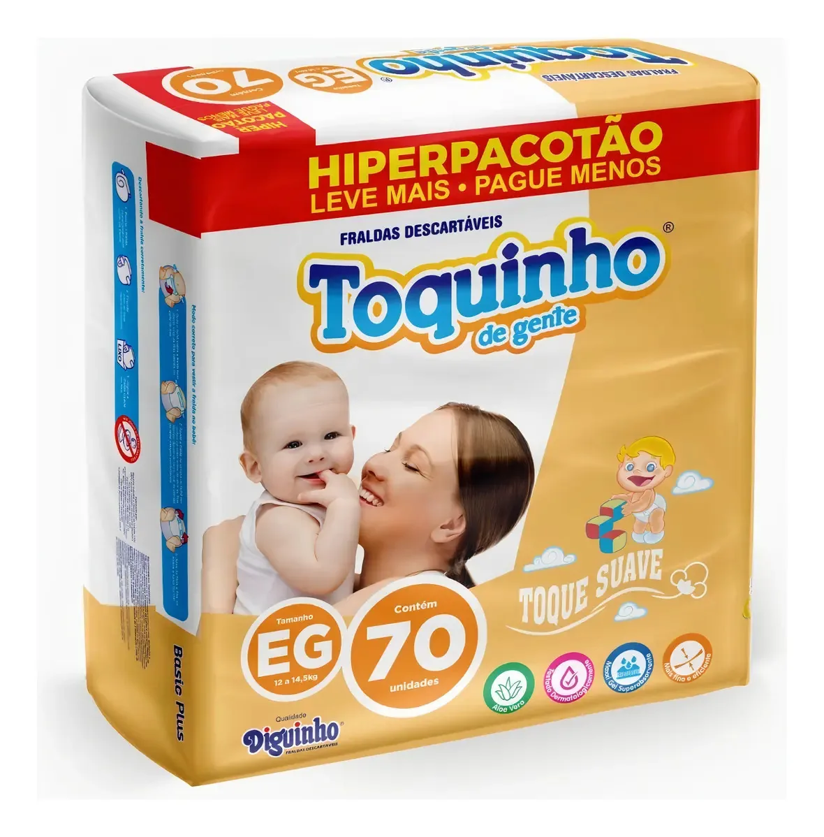 Fralda Toquinho Hiper Eg C/70