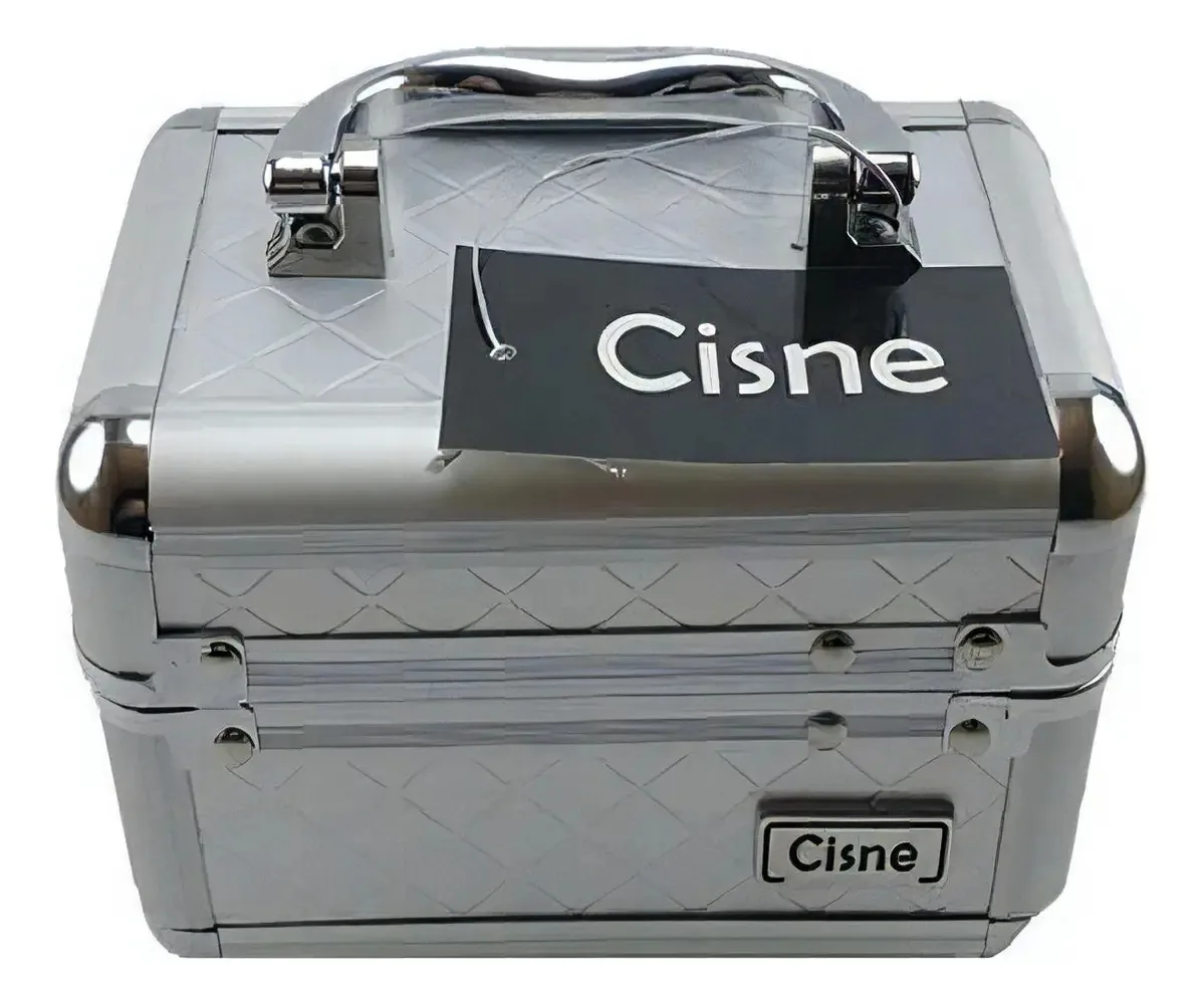 Kit Maletas De Maquiagem E Joias Cisne 3 Em 1 Csn-5132 Prata