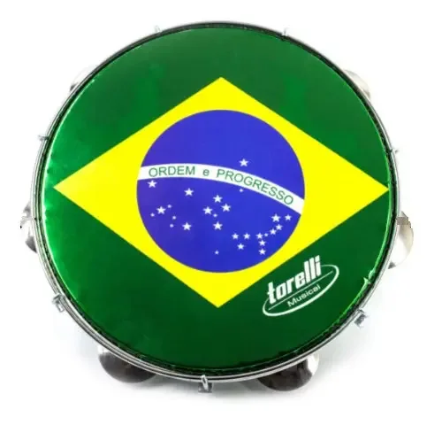 Pandeiro 10 Injetado Pele Brasil- Azul-torelli - Tp350az
