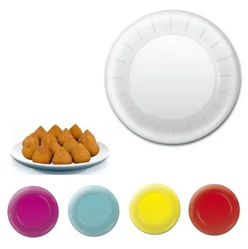 Kit 40 Pratos De Papel Para Bolos E Sobremesas -pratos 18cm Cores Amarelo