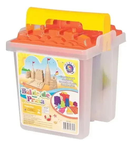 Baldinho Balde de Praia Formato Castelo com Pazinhas e Copinhos Mercotoys