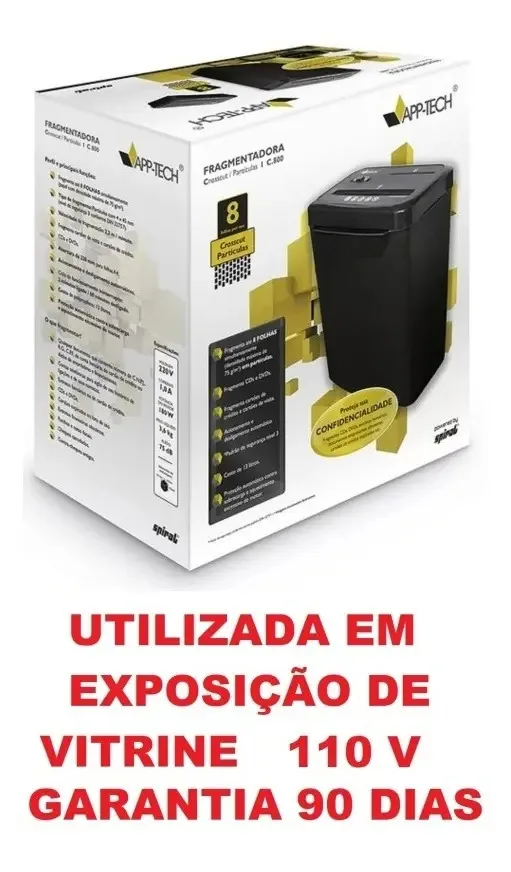 Fragmentadora Doméstica App-Tech C800 13L 8 Folhas Corte Partículas