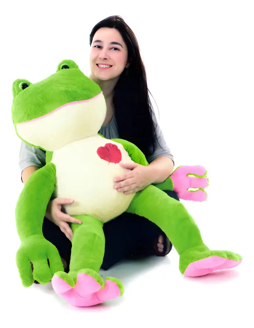 Pelúcia Sapo Gigante Cortex Macio Antialérgico 98cm Verde