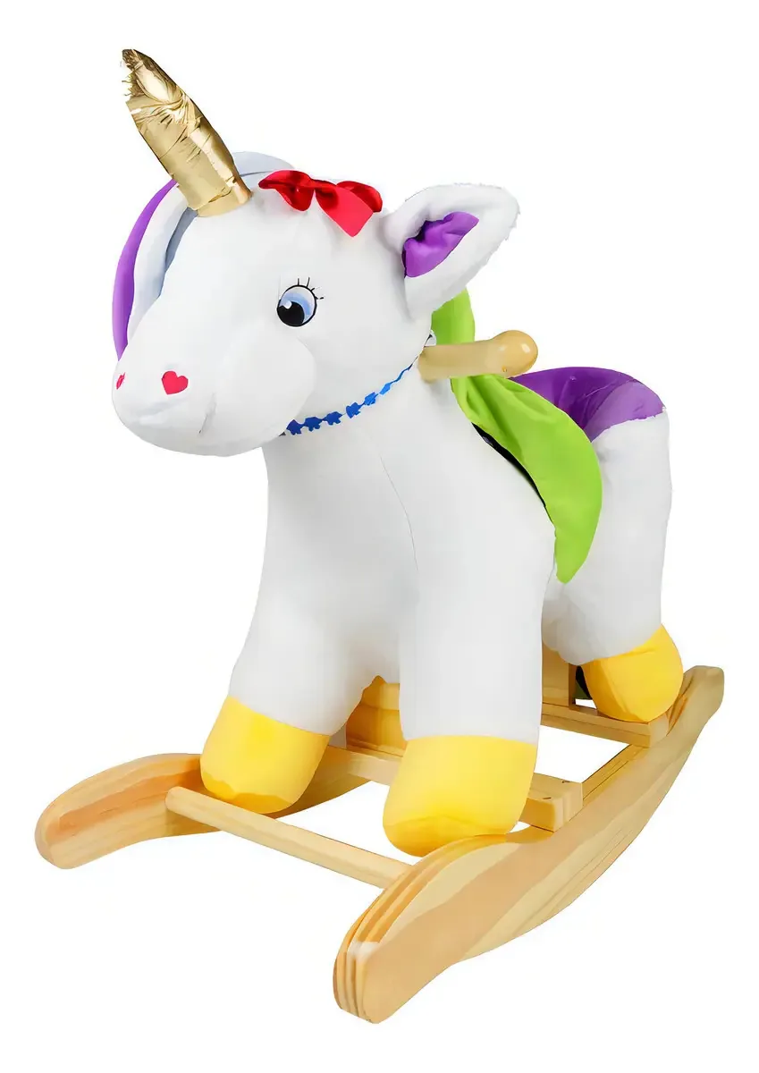 Unicórnio De Balanço Gangorra De Pelúcia - Cortex Cor Branco