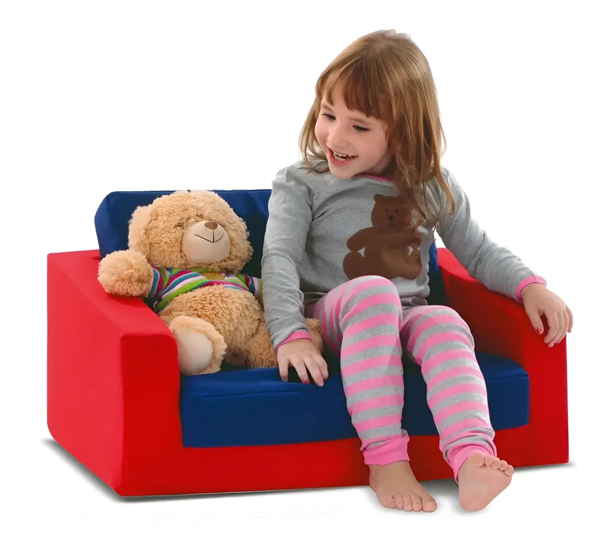 Sofá Cama Infantil Colorido Portátil Cortex Espuma Macia 70x43x40cm