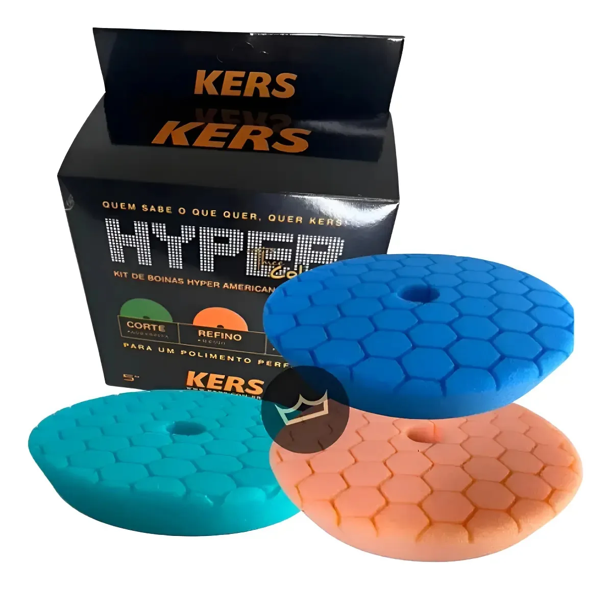 Kers Kit Boinas Espuma Colmeia 5 Pol Corte Refino Lustro