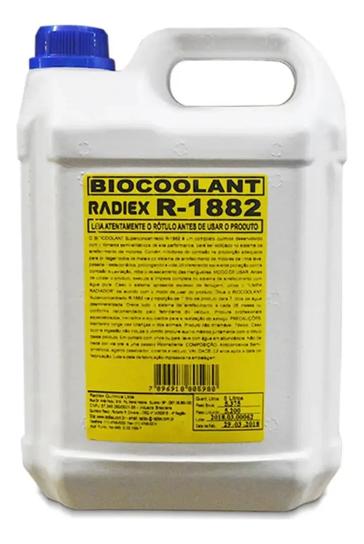 Aditivo Radiador Radiex 5 Litros R1882 para Etanol/Gasolina/Diesel/GNV