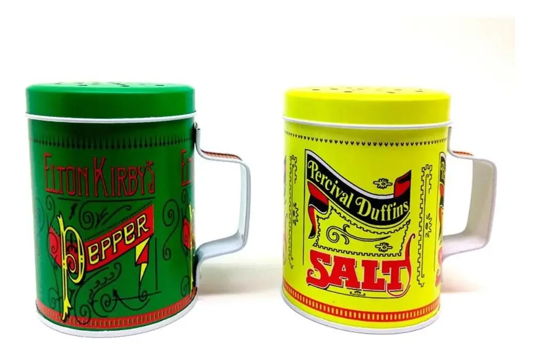 Saleiro e Pimenteiro Prana Metal Verde/Amarelo 2 Peças Linha Grill & Pizza