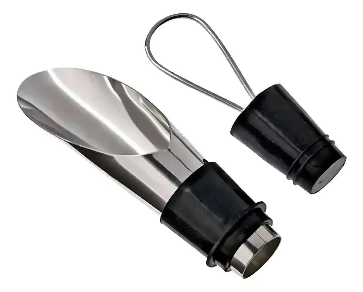 Kit Tampa E Aerador De Vinho Em Inox