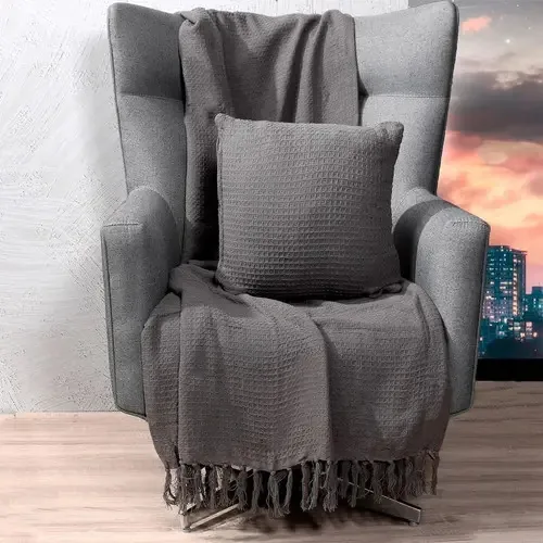 Manta Sofá Decorativa 100% Algodão Favo 120x150