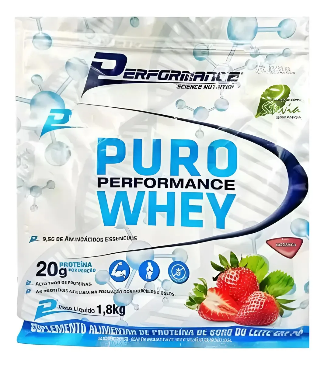 Puro Whey Refil- Performance 1,8kg Sabor Morango
