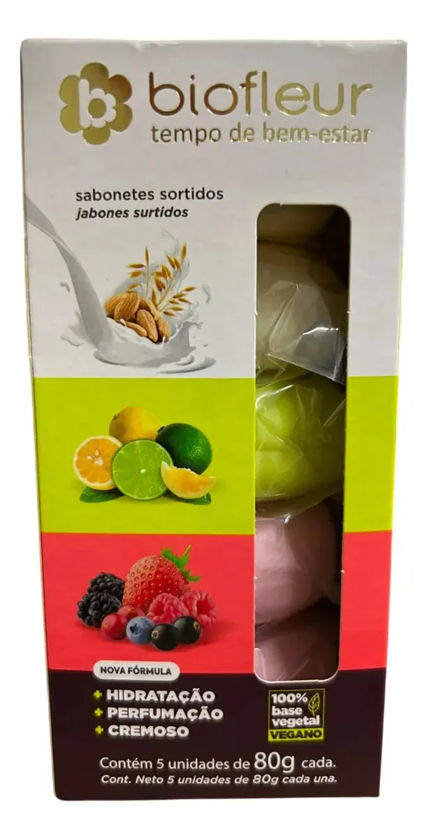 Kit Sabonete Biofleur Sortidos 5x80g