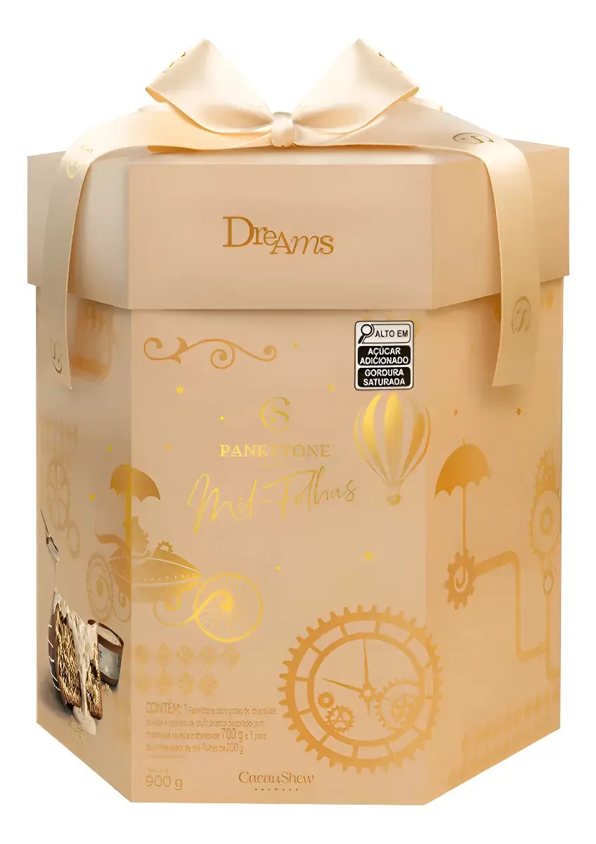Panetone Dreams Mil-folhas 900g Natal Cacau Show Mil Folhas