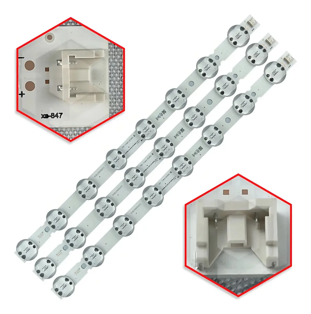Kit 3 Barras Led Compatível 43uk6510psf 43uk6520psa Pci