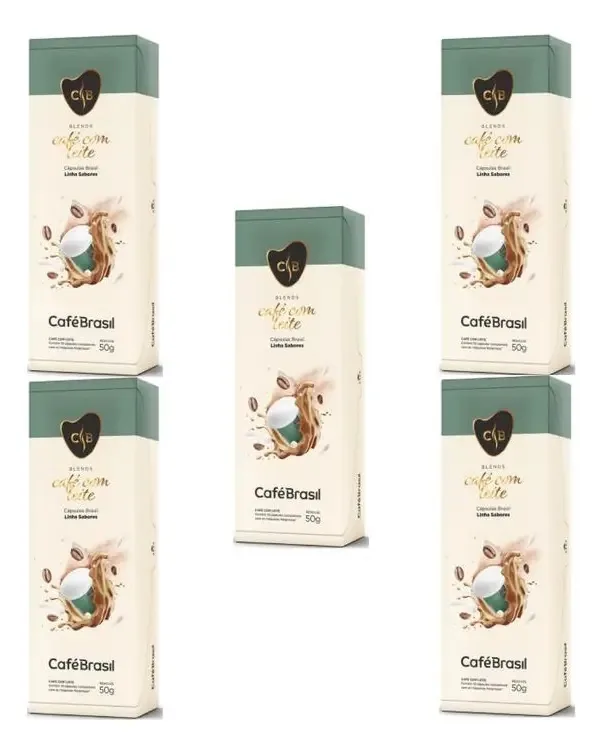 Kit 50 Cápsulas Café Com Leite Café Brasil