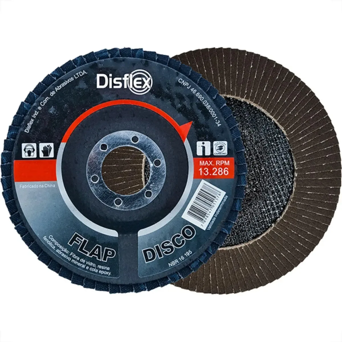 Kit 10 Discos Flap Disflex 4,5 Pol para Desbaste e Acabamento Metálico