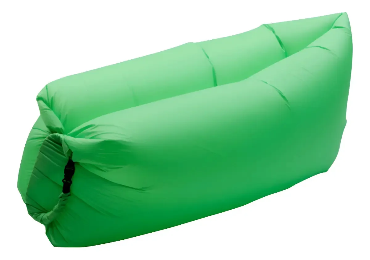 Sofá Inflável Puff Verde Blend Shoop para Praia e Camping 150kg