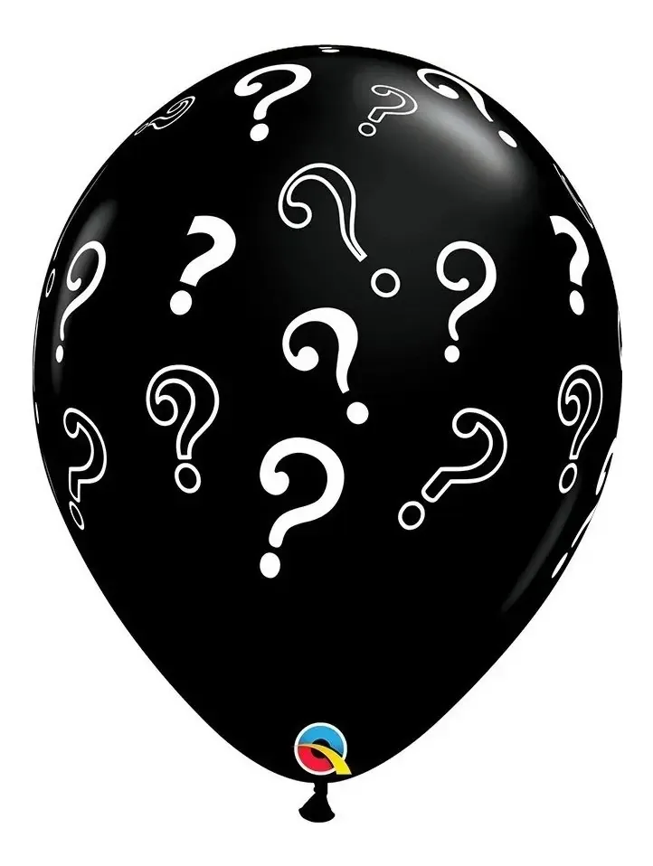 Balão Bexiga Chá Revelação Preto 16 Polegadas 4 Unidades