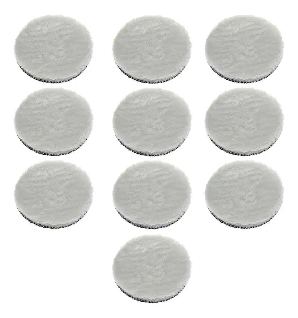 10x Boinas Polimento Lã Branca Tamanho 4 Polegadas