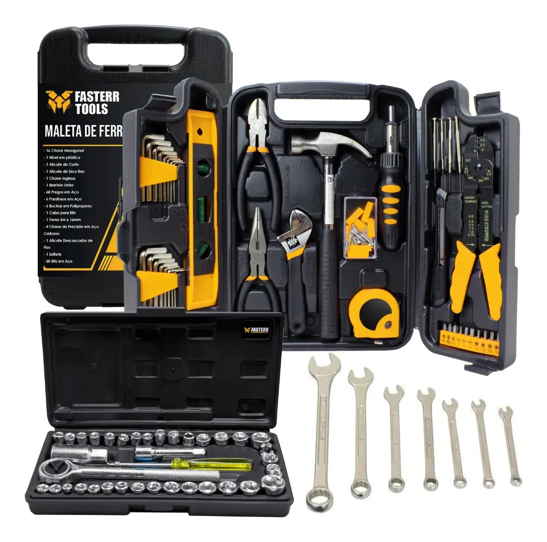 Kit Completo De Ferramentas Soquetes E Chaves Fasterr